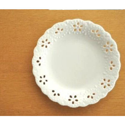 日本食器-美濃燒日本瓷器-蕾絲狀鏤空盤子15cm-日本餐盤-王球餐具3-(4)