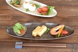 日本瓷器 美濃燒 日本食器 橢圓長盤32cm 日本餐盤 王球餐具 (4)