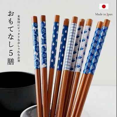 日本彩繪天然竹筷(5雙入)王球餐具