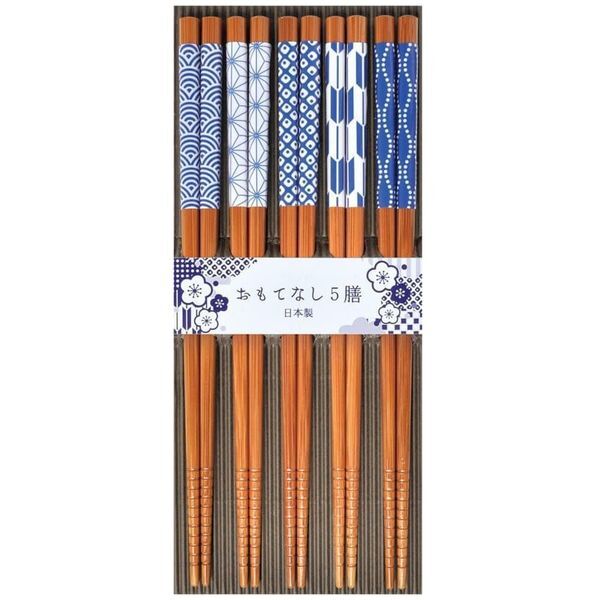 日本彩繪天然竹筷(5雙入) (3)