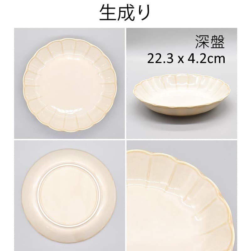 日本食器美濃燒陶瓷器花形深餐盤 淺餐盤 缽碗 王球餐具 (4)