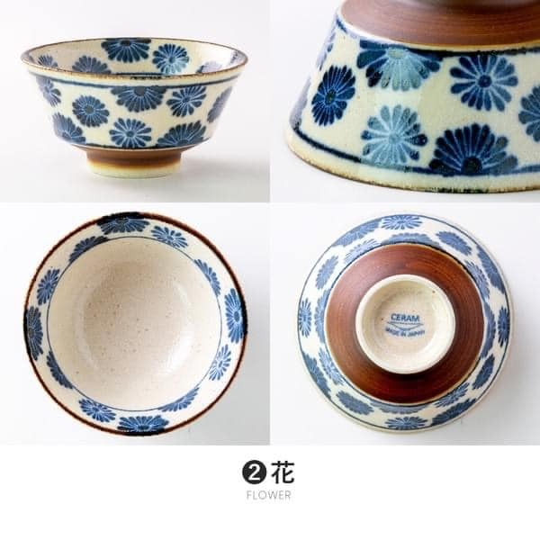 日本餐具美濃燒瓷器南風飯碗13cm 王球餐具 (6)