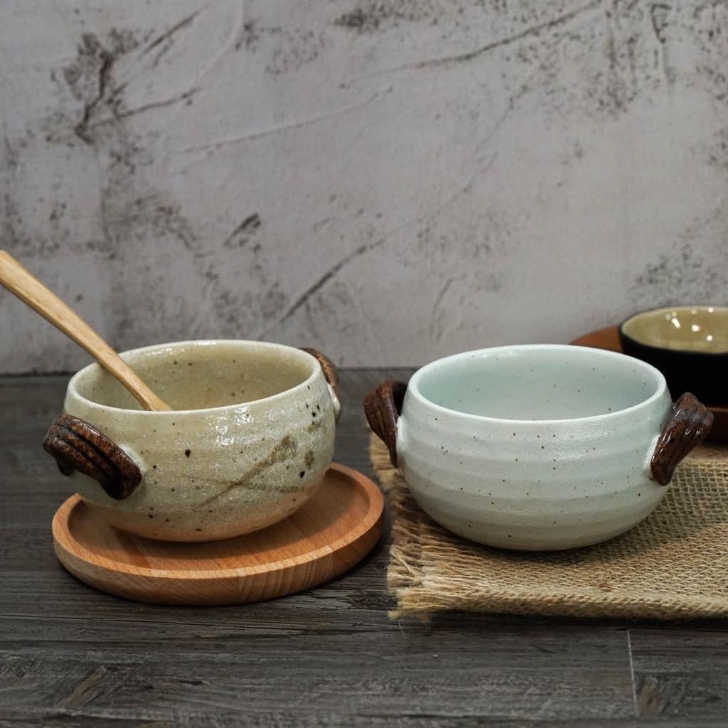 日本碗 美濃燒 陶瓷器  雙耳湯碗400ml 王球餐具 (7)