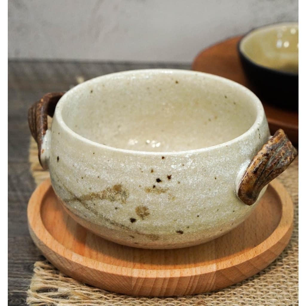 日本碗 美濃燒 陶瓷器  雙耳湯碗400ml 王球餐具 (6)