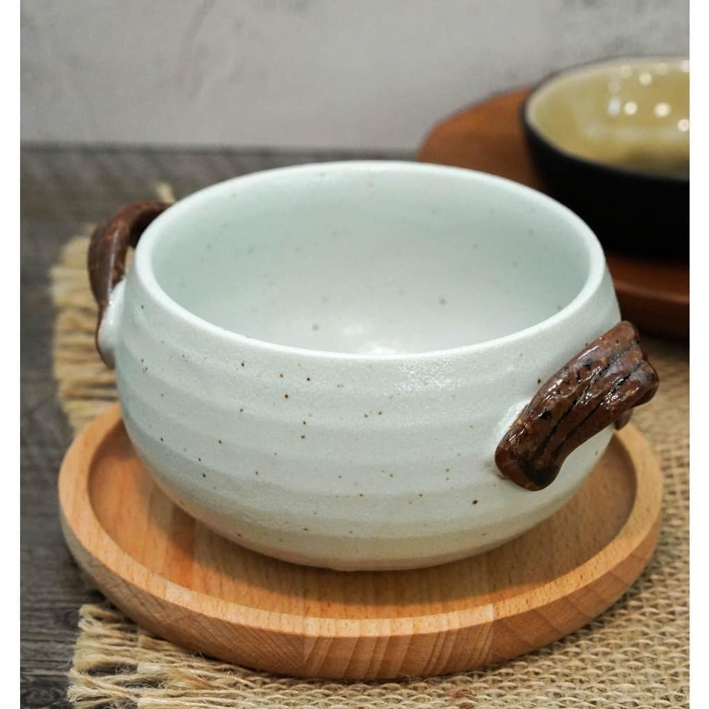 日本碗 美濃燒 陶瓷器  雙耳湯碗400ml 王球餐具