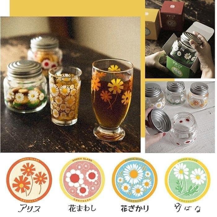 日本餐具 ADERIA玻璃杯 昭和復古花朵水杯 王球餐具 (4)