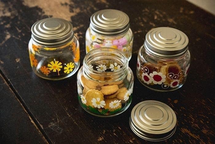 日本餐具 ADERIA玻璃 昭和復古花朵糖果罐 玻璃罐 王球餐具 (13)