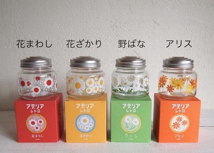 日本餐具 ADERIA玻璃 昭和復古花朵糖果罐 玻璃罐 王球餐具 (6)