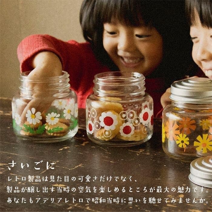 日本餐具 ADERIA玻璃 昭和復古花朵糖果罐 玻璃罐 王球餐具 (3)