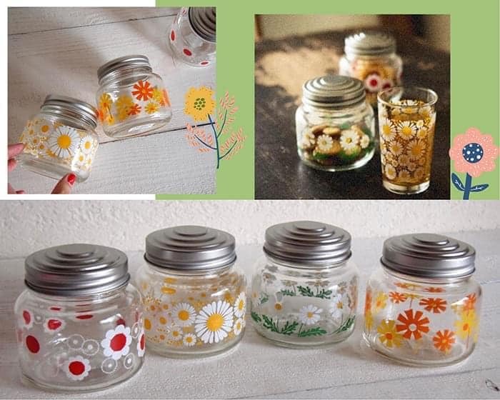 日本餐具 ADERIA玻璃 昭和復古花朵糖果罐 玻璃罐 王球餐具 (10)