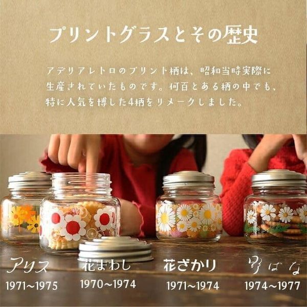 日本餐具 ADERIA玻璃 昭和復古花朵糖果罐 玻璃罐 王球餐具 (14)