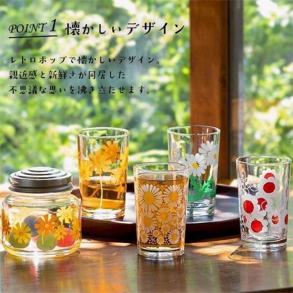日本餐具 ADERIA玻璃 昭和復古花朵糖果罐 玻璃罐 王球餐具 (4)