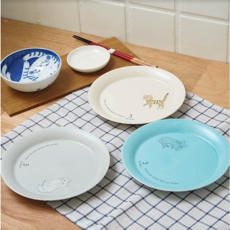 日本餐具貓咪系列瓷器餐具 點心餐盤 馬克杯 日本碗 王球餐具 (6)