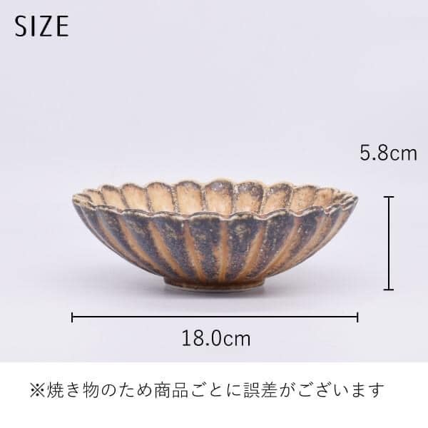 日本餐具 美濃燒陶瓷碗 5色菊花形日本碗中缽18cm 王球餐具 (10)