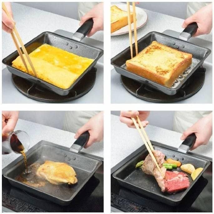 日本餐具 下村企販方型旨鐵平底煎鍋 鍋具 王球餐具 (3)