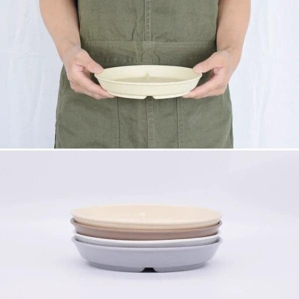 日本餐具 美濃燒瓷盤 兒童餐具 瓷器分格午餐盤18cm 日本食器 王球餐具 (7)