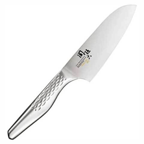 日本餐具-匠創名刀關孫六 流線型握把一體成型不鏽鋼廚刀-14.5cm(小三德包丁)王球餐具