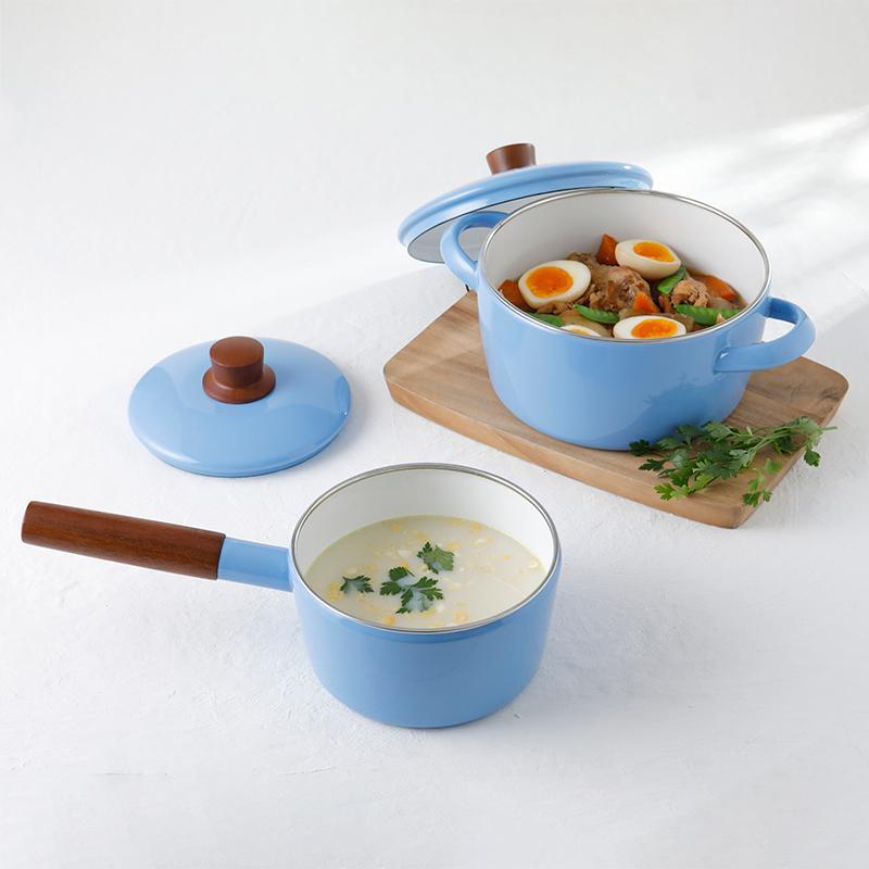 日本餐具 富士琺瑯鍋 自然系統砂鍋20cm 王球餐具 (15)