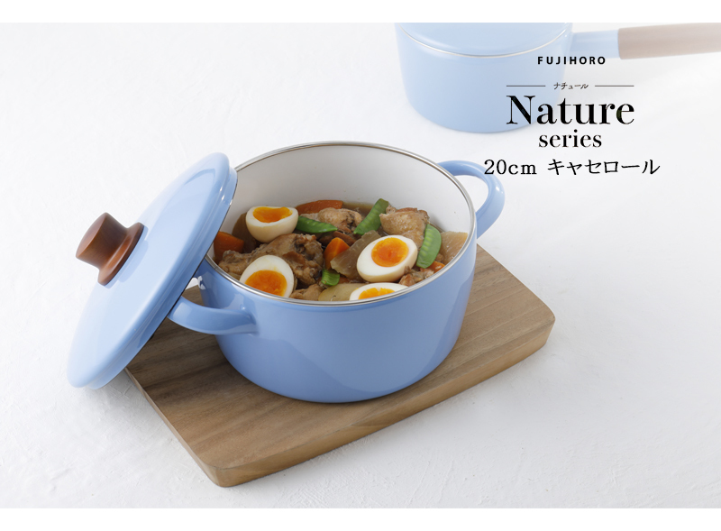 日本餐具 富士琺瑯鍋 自然系統砂鍋20cm 王球餐具