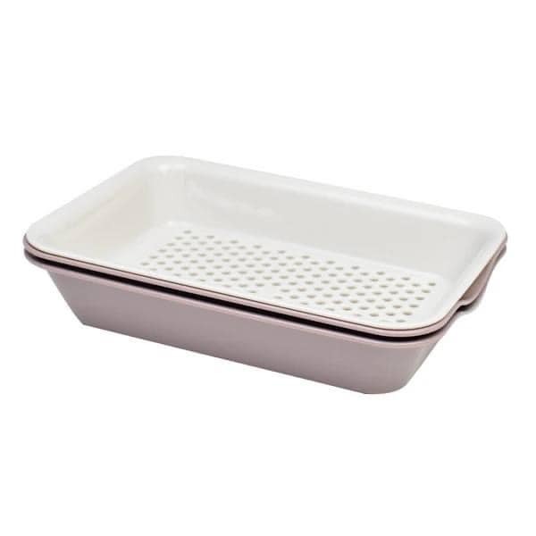 日本廚房用品 抗箘3件瀝水籃盤 菜盤 備料盤 王球餐具 (4)