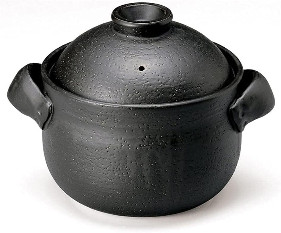 日本餐具 煮飯鍋 大黑泰成窯陶鍋 雙層蓋黑砂鍋 王球餐具 (11)