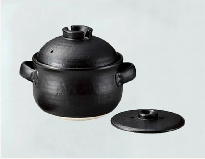 日本餐具 煮飯鍋 大黑泰成窯陶鍋 雙層蓋黑砂鍋 王球餐具 (7)