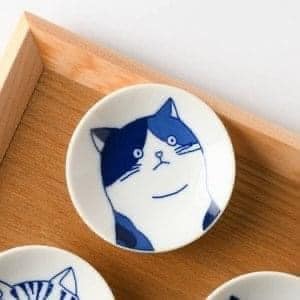 日本餐盤-美濃燒-迷你貓咪盤-餐具禮品套裝5入1組-王球餐具 (8)