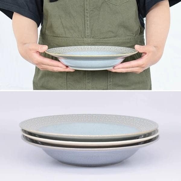 日本餐具 美濃燒蕾絲邊深餐盤23.5cm 王球餐具