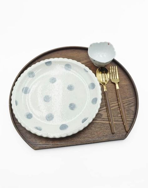 日本餐盤 美濃燒餐具 點點風大盤24.5cm 王球餐具 (2)