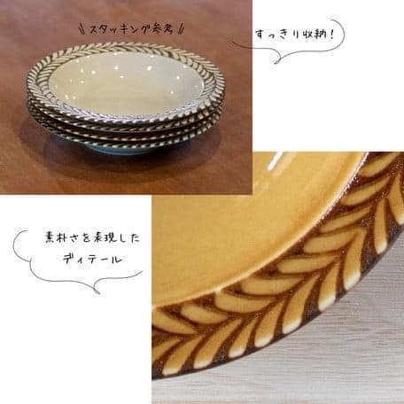 日本餐具 美濃燒瓷器餐盤 羽毛深盤21.4cm 王球餐具 (5)