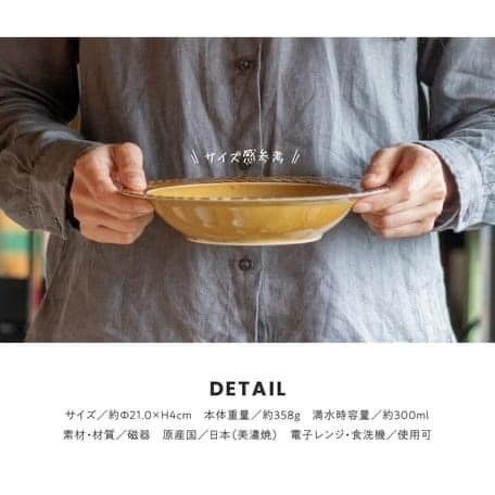 日本餐具 美濃燒瓷器餐盤 羽毛深盤21.4cm 王球餐具 (4)