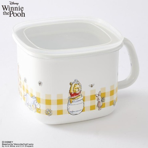 日本餐具 FUJIHORO 富士琺瑯 Disney Winnie the Pooh 小熊維尼方型調理鍋1.4L 王球餐具 (6)