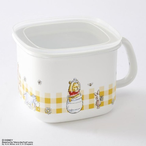 日本餐具 FUJIHORO 富士琺瑯 Disney Winnie the Pooh 小熊維尼方型調理鍋1.4L 王球餐具 (4)