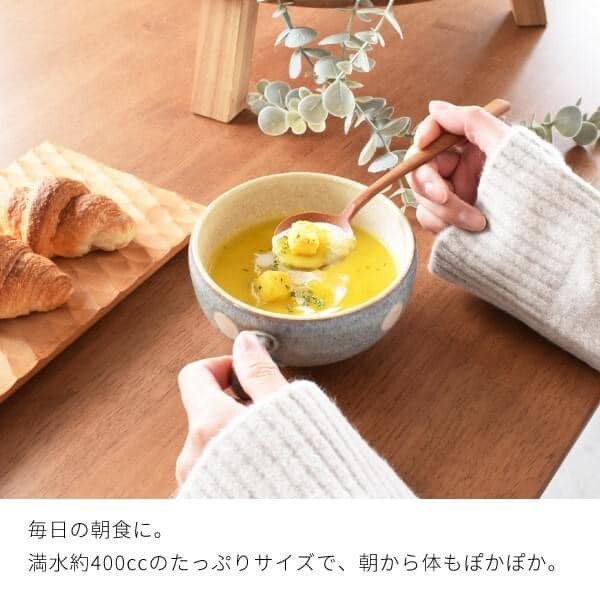 日本餐具 美濃燒瓷杯 圓點湯杯 早餐杯 400ml 王球餐具 (15)