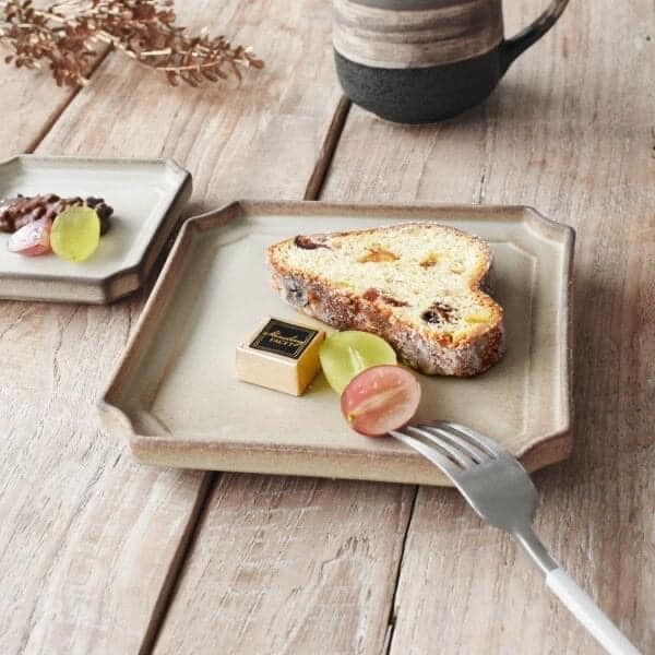 日本餐具 美濃燒陶瓷盤 切角方型中餐盤 方型小餐盤 王球餐具 (11)