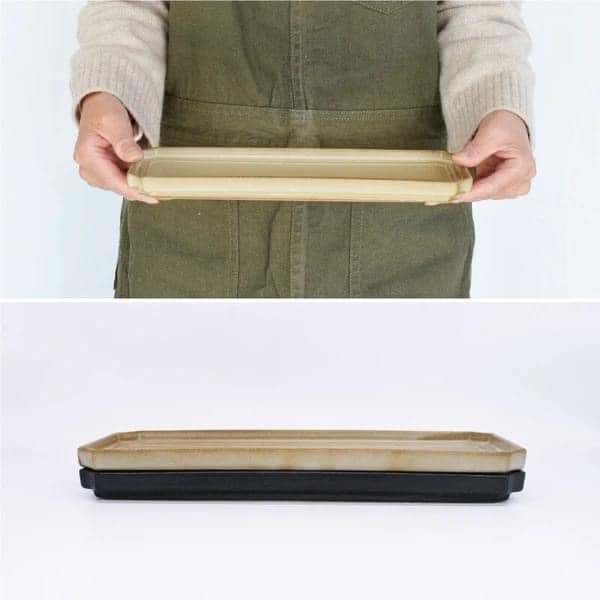 日本餐具 美濃燒餐盤 切角長方型餐盤28cm 王球餐具 (4)