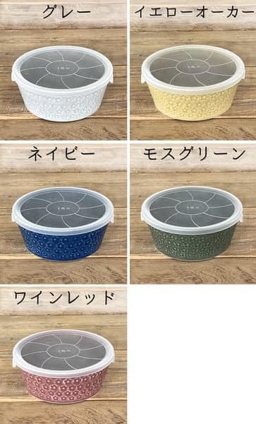 日本餐具 美濃燒瓷碗 壓花附蓋小缽13cm 王球餐具 (7)