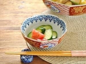 日本餐具 染錦紅漆桔梗深缽12.2cm 王球餐具 (2)