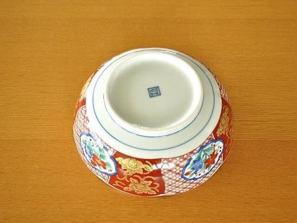 日本餐具 染錦紅漆桔梗深缽12.2cm 王球餐具 (5)