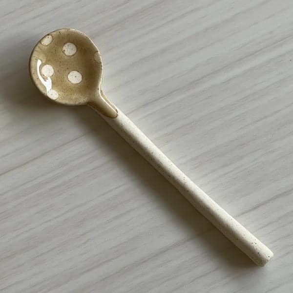 日本餐具 昭和風手作陶瓷湯匙攪拌匙 王球餐具 (7)