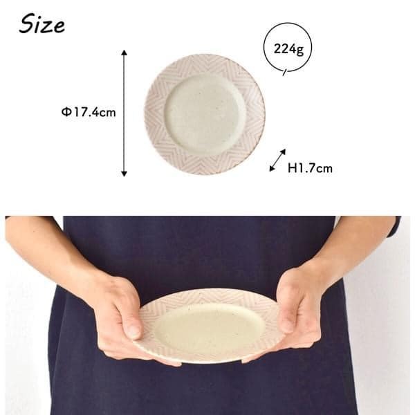 日本餐盤 美濃燒餐具 人字形平餐盤17cm 王球餐具 (2)