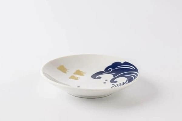 日本餐盤 美濃燒近藤馬山傳統圖案小碟子禮盒組 王球餐具
