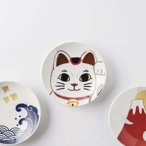 日本餐盤 美濃燒近藤馬山傳統圖案小碟子禮盒組 王球餐具 (10)