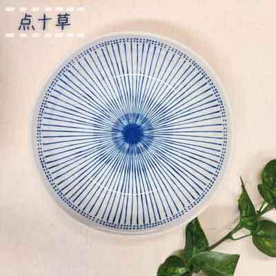 日本餐盤 美濃燒餐具 十草深盤20cm 王球餐具 (3)