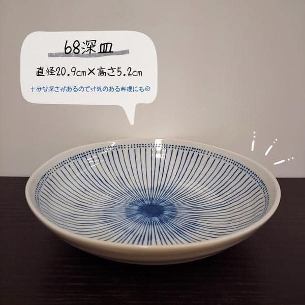 日本餐盤 美濃燒餐具 十草深盤20cm 王球餐具 (2)