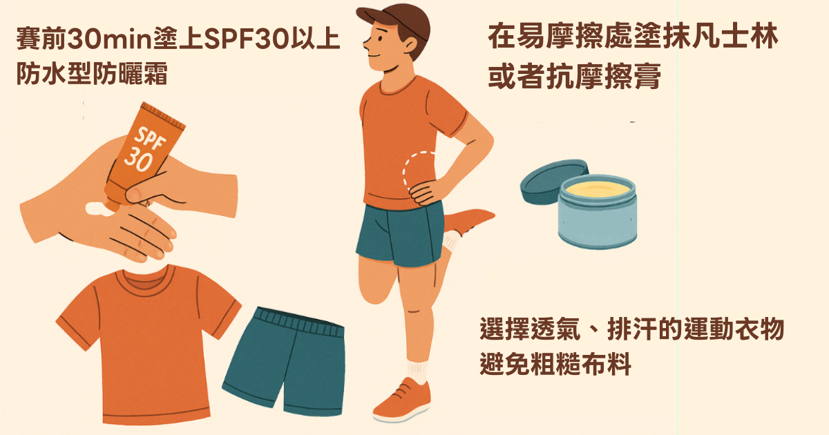 馬拉松跑者肌膚保養圖