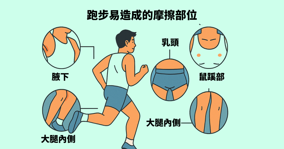 跑步易造成的摩擦部位