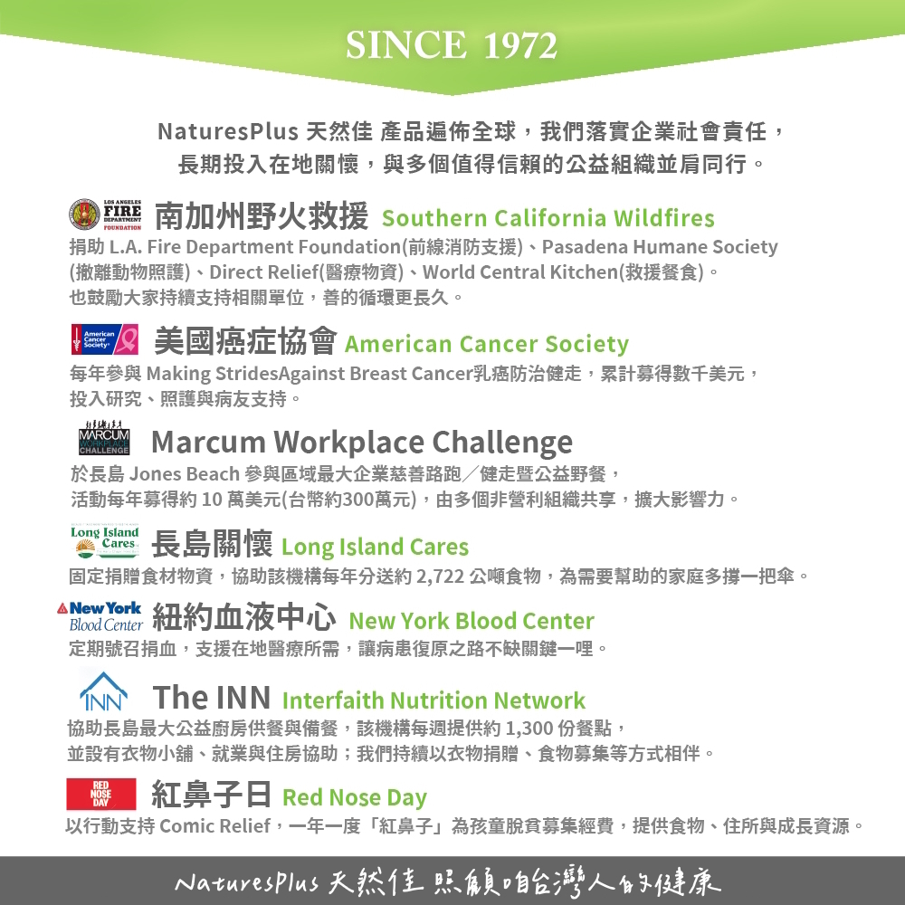 NaturesPlus 天然佳 公益活動