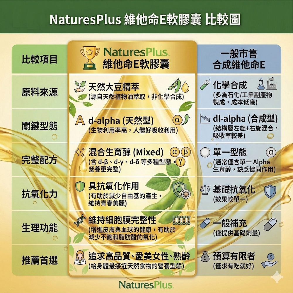 維他命E軟膠囊產品比較表