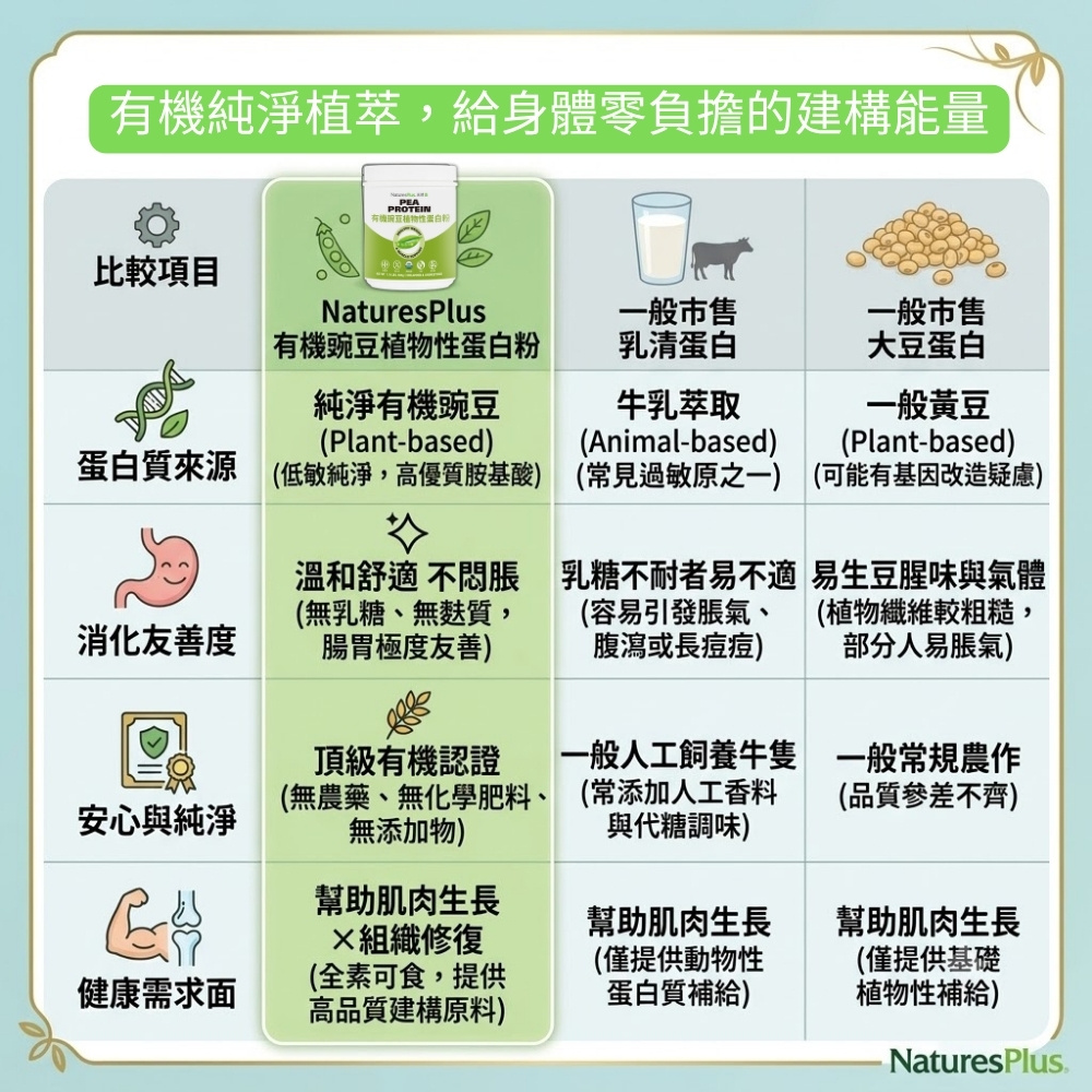 有機豌豆蛋白粉豌豆蛋白與乳清蛋白比較表